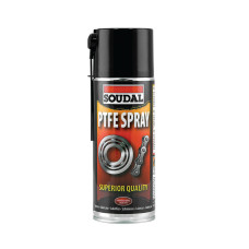Проникающе-смазывающий тефлоновый аэрозоль PTFE Spray 400мл бело-желтый [00009000000010PTFE] Soudal