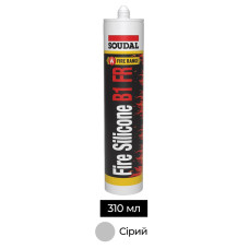 Герметик силиконовый огнестойкий 310 мл серый [00002000000003P001] Silicone B1 FR Soudal