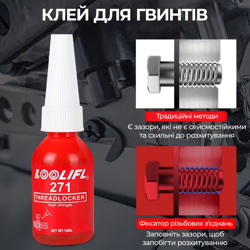 271 Фіксатор різьби високої міцності 50мл [LIFL-271-50] LooLifl