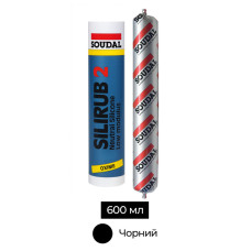 Герметик силиконовый нейтральный 600 мл черный [000020000000031606] SILIRUB 2 Soudal