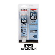 Клей-герметик 80мл, бесцветный, Fix all Crystal, Soudal [000020000000079002] Соудал