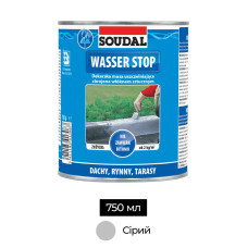 Мастика для кровли акриловий сополимер 750 мл серый [00004000WAS0000001] Wasser Stopp Soudal