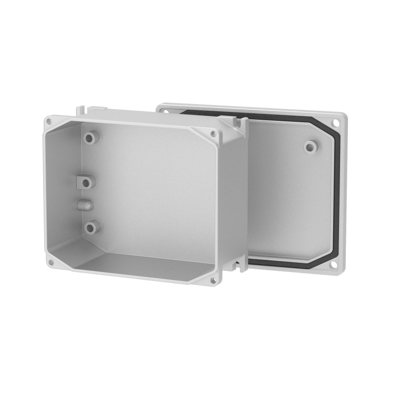 Коробка ответвительная алюминиевая окрашенная, ip66/ip67, ral9006, 128х103х55мм, Cosmec, дкс [65301]