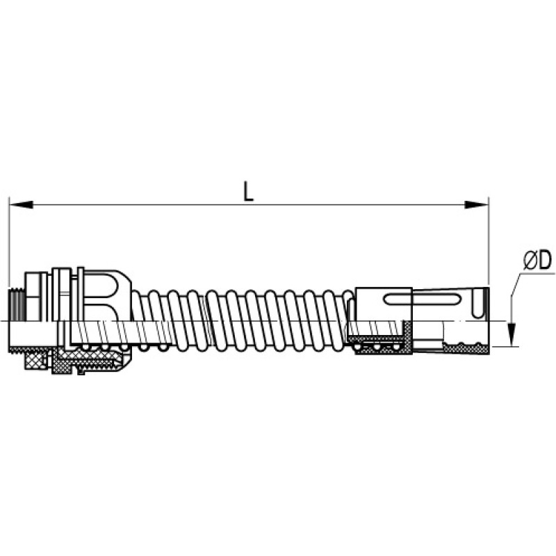 Муфта гнучка труба-коробка, ip65, діаметр 40мм, довжина 340 мм, Express, дкс [57140]