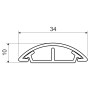 34x10мм Підлоговий кабель-канал (короб) L=99см ПВХ білий [LO 35_HD] LО Kopos