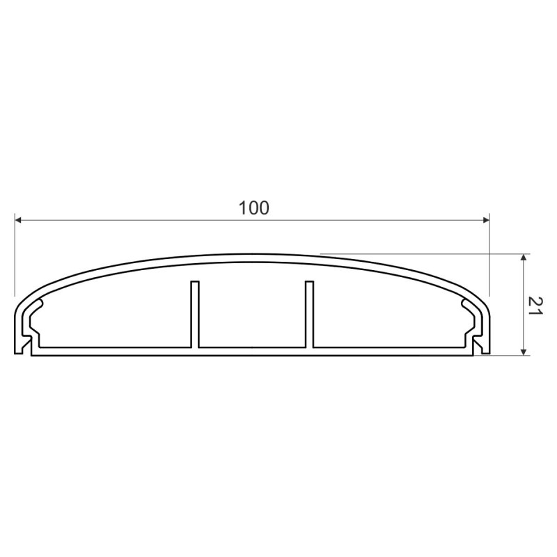 100x21мм Кабель-канал (короб) L=2000мм білий [LE 100_HD] ПВХ магістральний LЕ Елегант Kopos