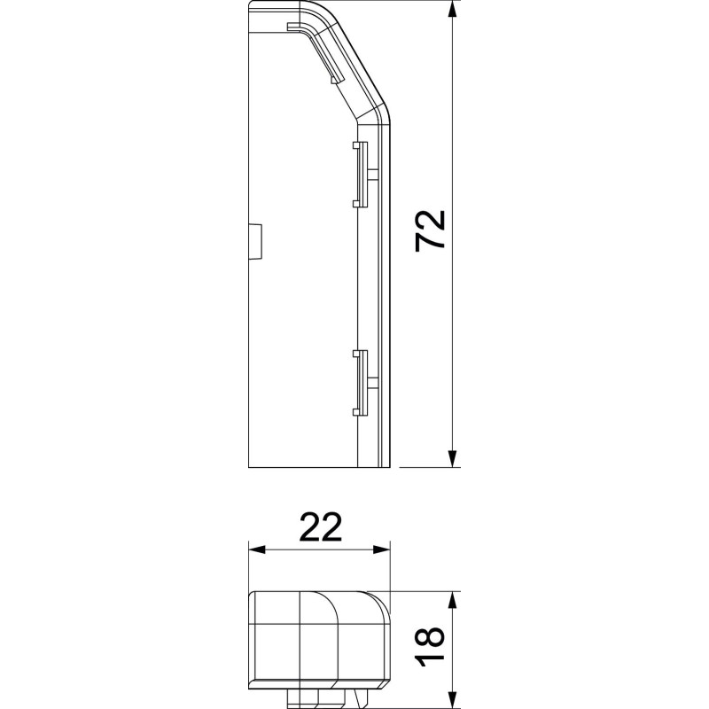 Заглушка права для плінтусного каналу 70x20мм білий [6132281] ПВХ SL (SSL) OBO Bettermann