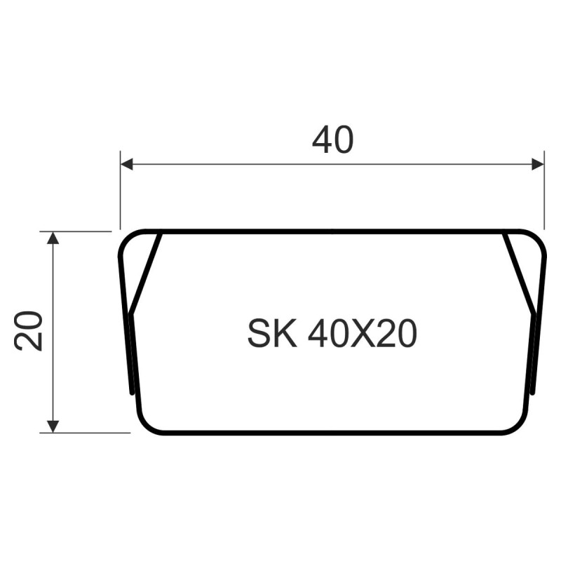 40x20мм Металлический экранирующий канал L=2000мм оцинкованный [SK 40X20_S] Сталь SK Kopos