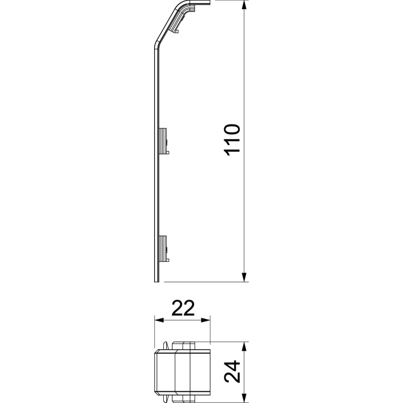 Накладка на стик для плінтусного каналу 110x20мм білий [6132235] ПВХ OBO Bettermann