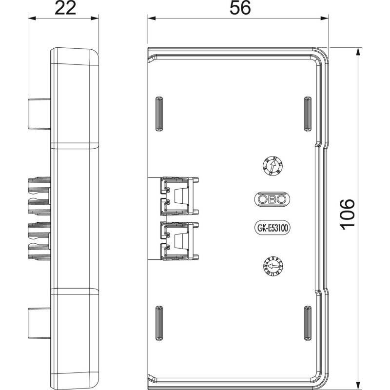 Заглушка для короба 100x53мм ABS пластик серебристый [6113114] Rapid 45 OBO Bettermann
