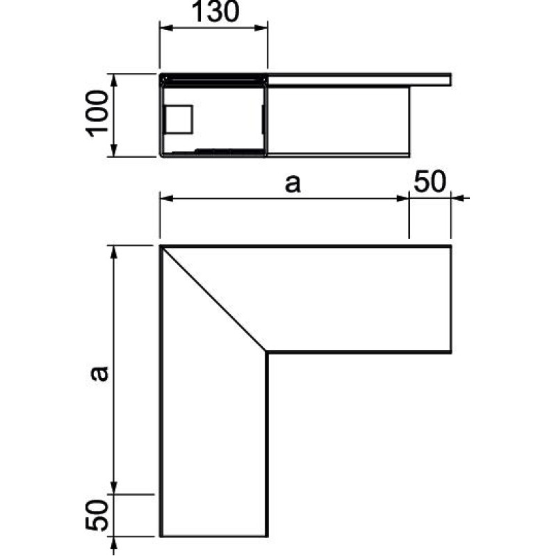 Кут плаский для короба 130x100мм ПВХ білий [6161775] OBO Bettermann