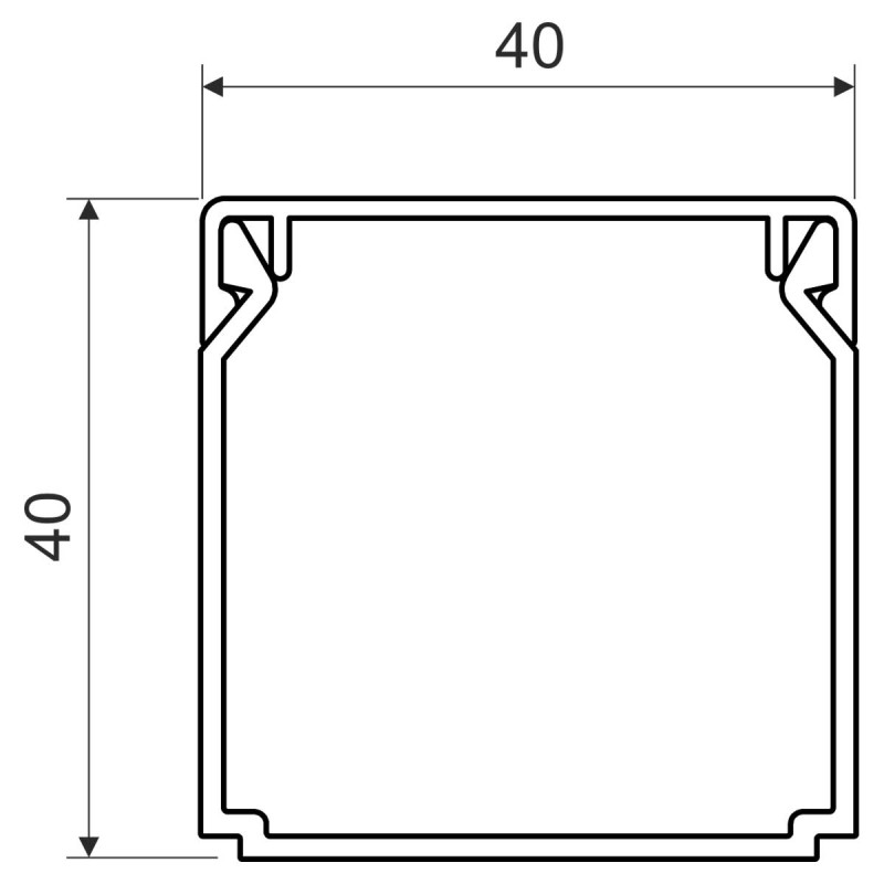 40x40мм Кабель-канал (короб) L=99см белый [LHD 40X40_HD] ПВХ магистральный LHD Kopos