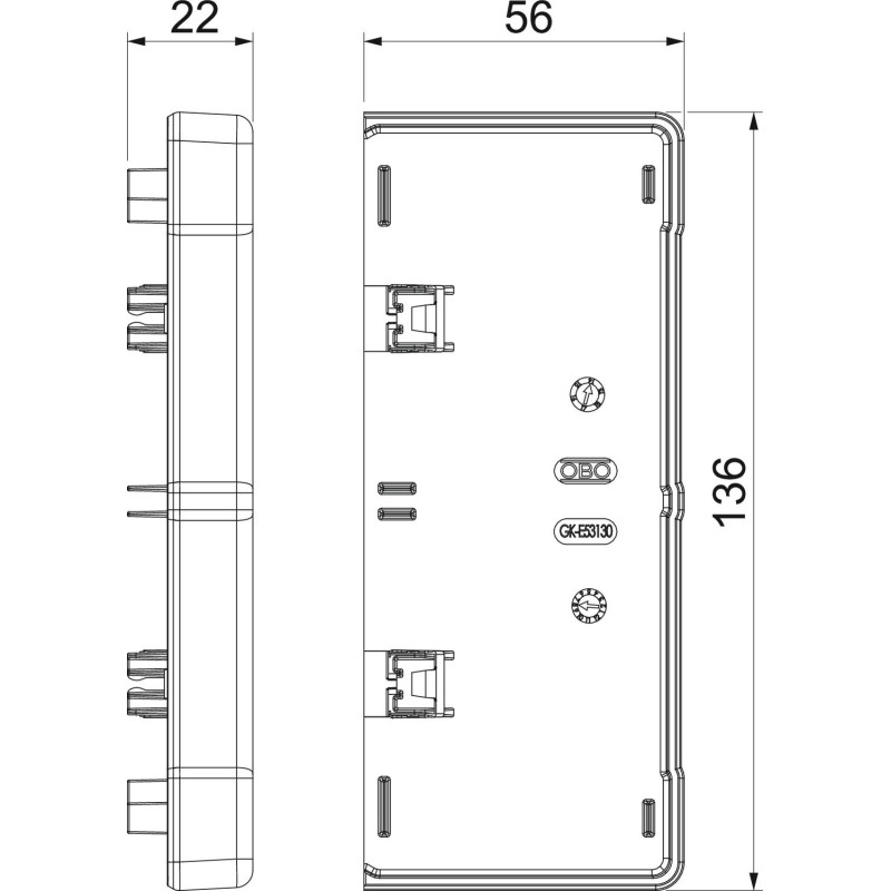 Заглушка для короба 130x53мм ABS пластик белый [6113280] Rapid 45 OBO Bettermann