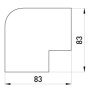 Кут плаский для короба 60x60мм ПВХ білий [s3033016] E.NEXT e.trunking.blend.angle.stand.60.60
