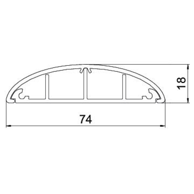 74x18мм Напольный кабель-канал (короб) L=99см ПВХ серый [6020809] OBO Bettermann