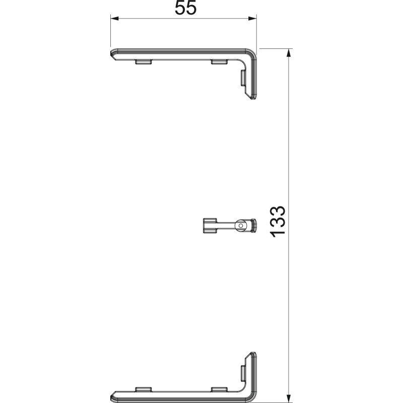 Накладка на стык 130x53мм ABS пластик серебристый [6113214] Rapid 45 OBO Bettermann