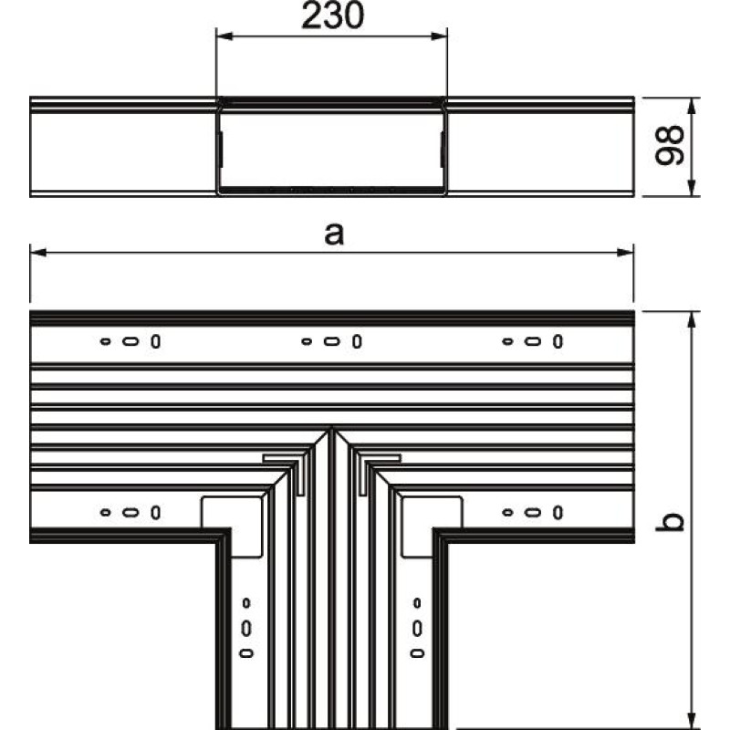 Соединитель Т-образный для короба 230x100мм ПВХ белый [6183992] OBO Bettermann