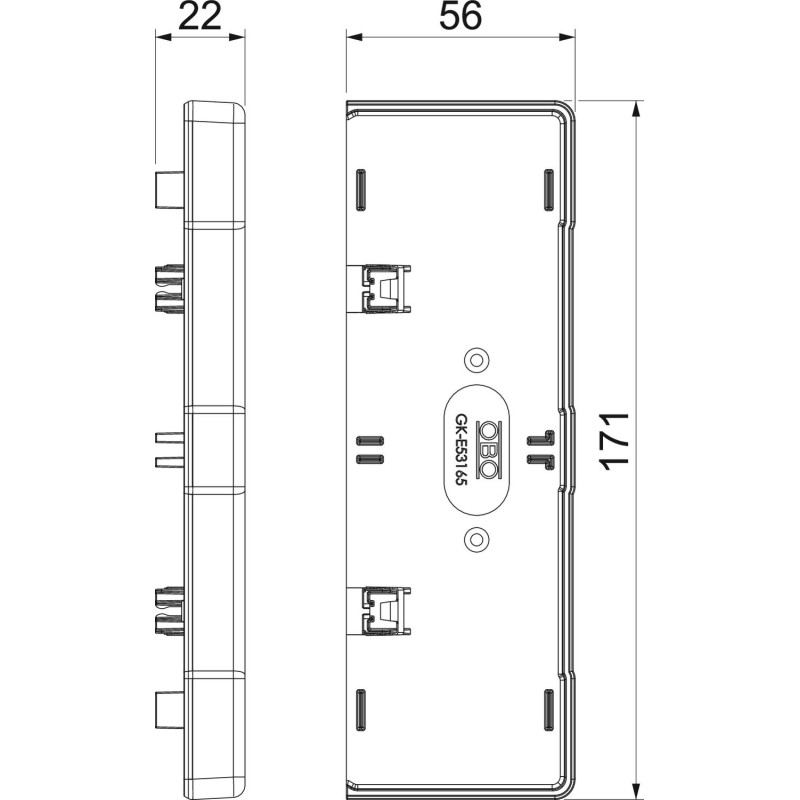 Заглушка для короба 165x53мм ABS пластик серебристый [6113474] Rapid 45 OBO Bettermann