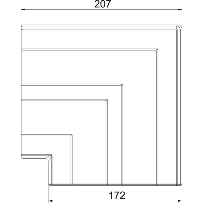 Кут плаский для короба 165x53мм ABS пластик сріблястий [6113464] Rapid 45 OBO Bettermann