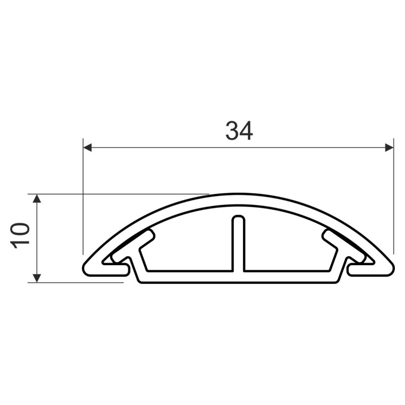 34x10мм Напольный кабель-канал (короб) L=2000мм ПВХ темно-серый [LO 35_LD] LО Kopos