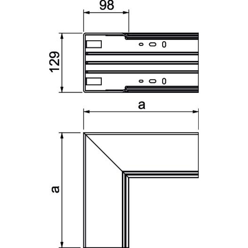 Кут внутрішній для короба 130x100мм ПВХ білий [6192429] OBO Bettermann