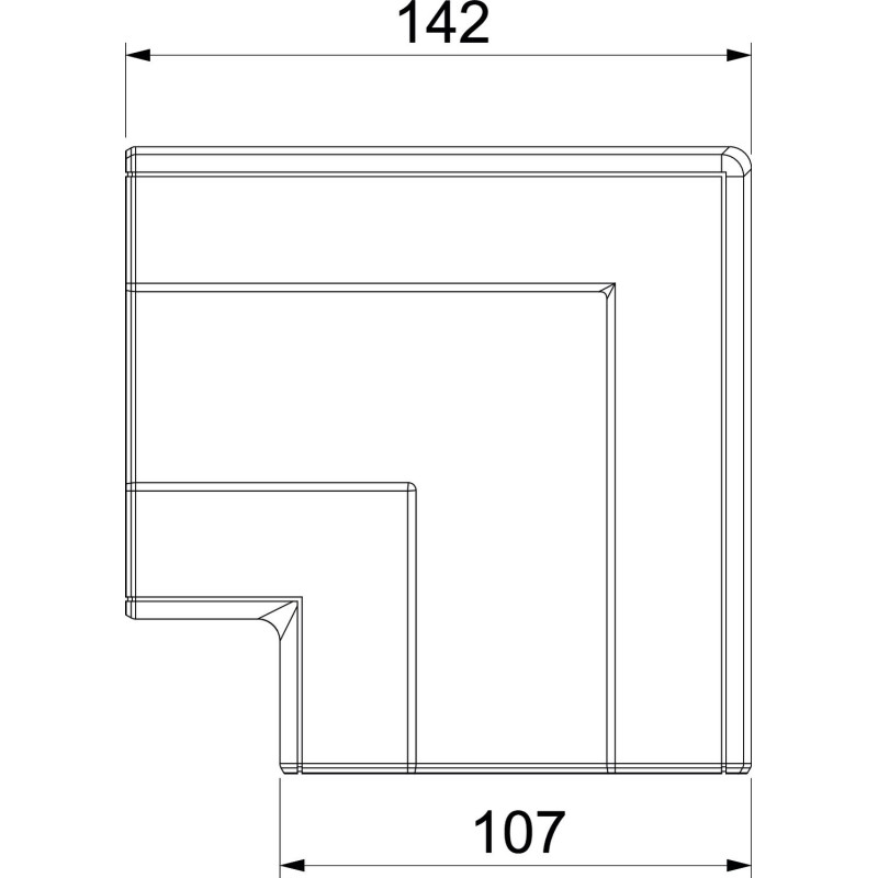 Кут плаский для короба 100x53мм ABS пластик білий [6113090] Rapid 45 OBO Bettermann