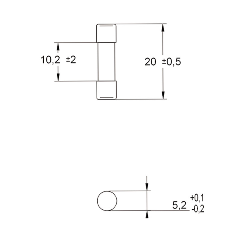 Запобіжник циліндричний плавкий 250mA HT 5x20мм 250В [6710292] CH ETI