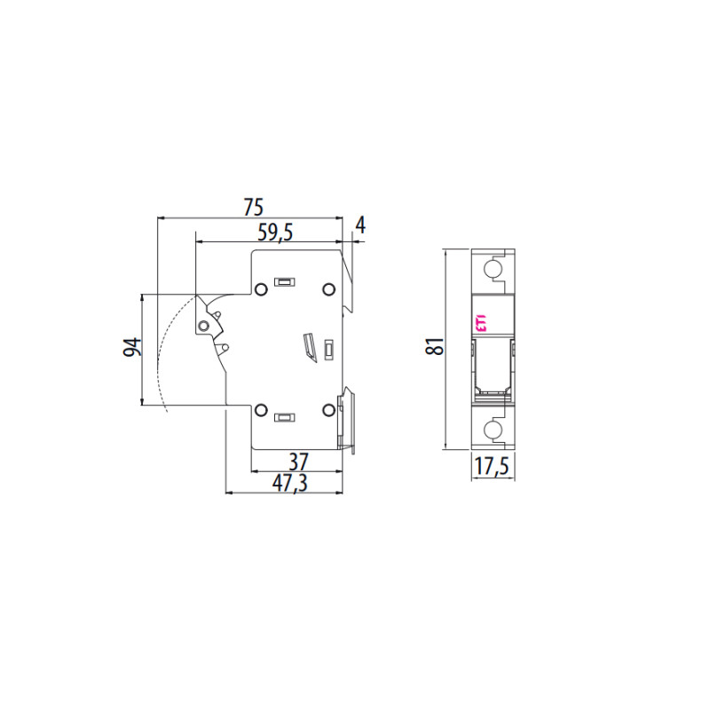 Тримач запобіжника 1P 32A 690В 10x38мм [2540001] EFD 10 ETI