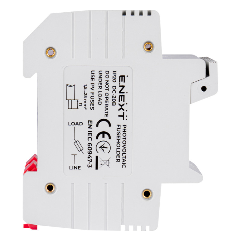 Держатель предохранителя 2P 32A gPV 10x38мм 1000V DC для солнечных панелей (PV систем) [i0300008] E.NEXT e.fuse.gpv.1038.h2
