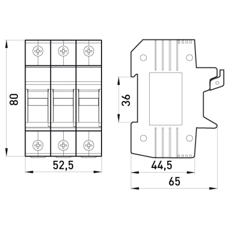 Тримач запобіжника 3р 32А 10х38мм [i0300003] e.fuse.1038.h3 E.NEXT