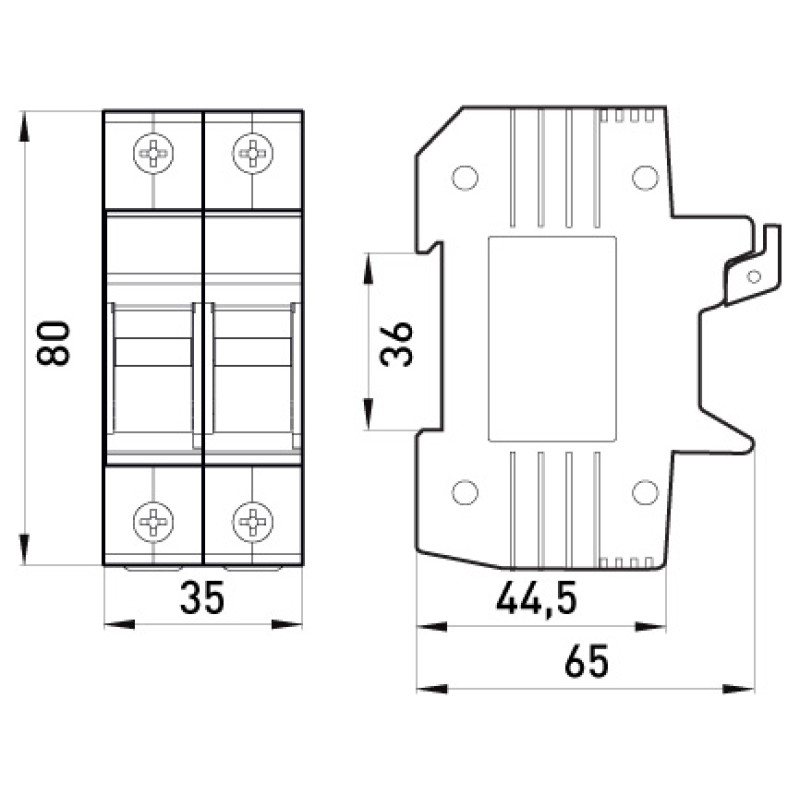 Тримач запобіжника 2Р 32А 10х38мм [i0300002] e.fuse.1038.h2 E.NEXT