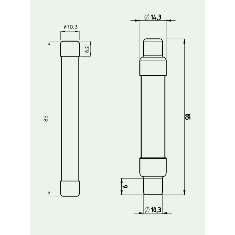 Запобіжник циліндричний плавкий 40A gPV 10/14x85 1500В 50кА [2626239] CH ETI