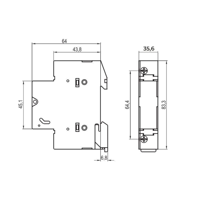 Тримач запобіжника 2P 32A 690В 10x38мм [2550003] PCF 10 ETI