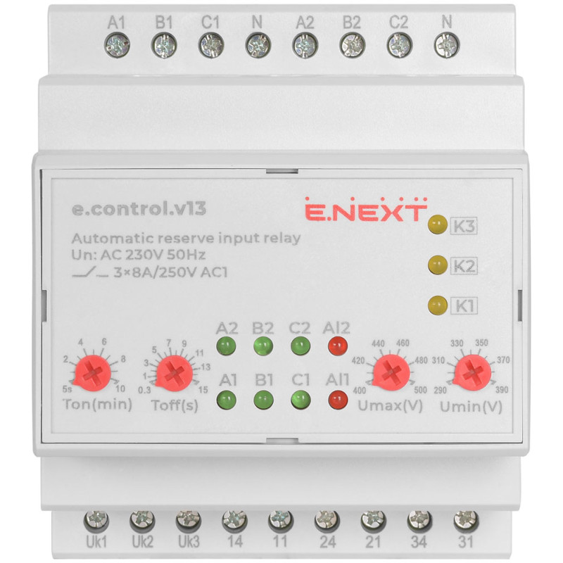 Реле автоматичного включення резерву 8A 230V секційне [p0690023] e.control.v13 E.NEXT