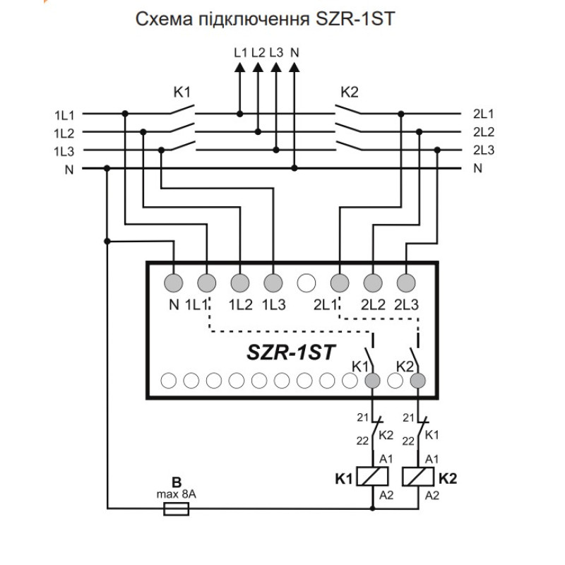Реле автоматичного включення резерву 8A 250V [2471510] SZR-1ST ETI