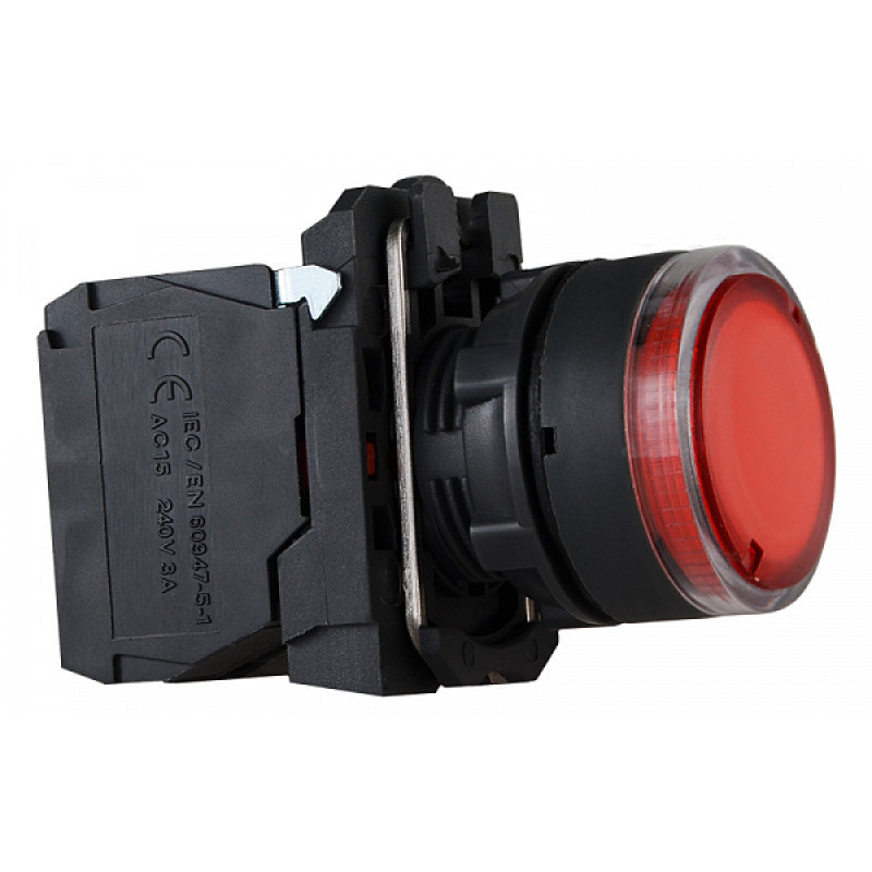 Кнопка управления 1NO+1NC 22мм с подсветкой красный LED 220V [A0140010174] TB5-AW34M5 АСКО