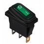 Переключатель 1 клавиша 1NO 28мм с подсветкой зеленый неон 220V IP54 [A0140040035] KCD3-101NW GR/B АСКО