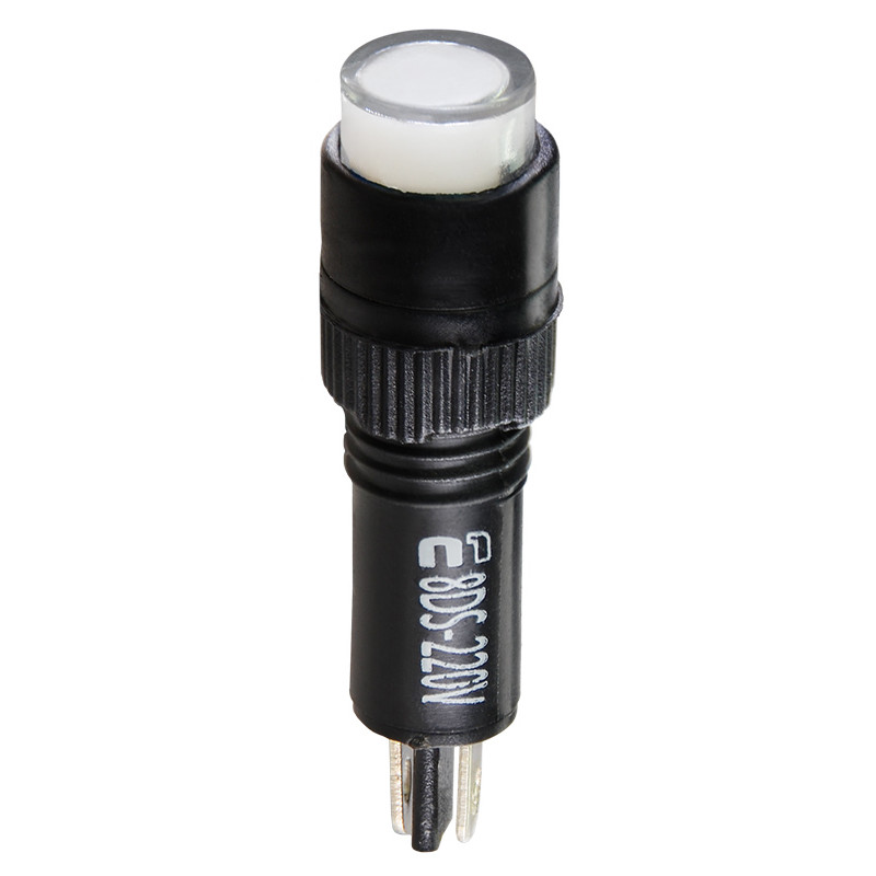 Лампа сигнальна 22мм білий LED 220V АC [A0140030168] AD22E-8DS АСКО