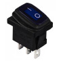 Перемикач 1 клавіша 1NO 19.2мм з підсвічуванням синій неон 220V IP65 [A0140040061] KCD1-2-101NW BL/B АСКО