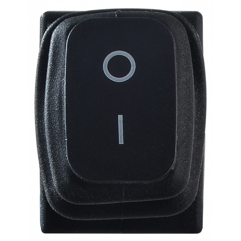 Переключатель 1 клавиша 2NO 19.2мм без подсветки черная IP65 [A0140040063] KCD1-4-201W B/B АСКО