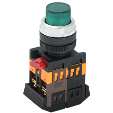 Кнопка управления 1NO+1NC 22мм с подсветкой зеленый неон 230V [BBT20-ABLFP-K06] ABLFP-22 УЕК