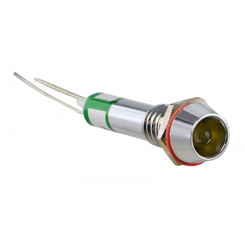 Лампа сигнальная 6мм желтый LED 24V AC/DC металл [A0140030094] AD22C-6 АСКО