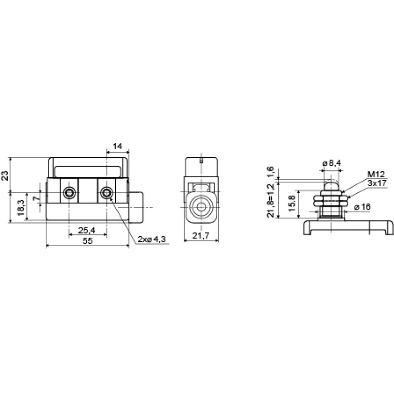 Микропереключатель 1NO+1NC 10А 250V IP54 шток [A0050040011] D4MC-5000 АСКО