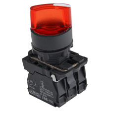 Переключатель "I-O" 1NO+1NC 22мм с подсветкой красный LED 220V 2 положения [A0140010166] TB5-AK124M5 АСКО