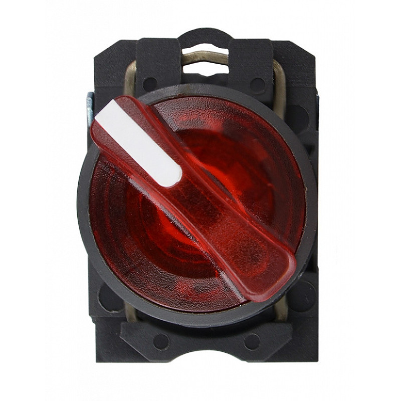 Переключатель "I-O" 1NO+1NC 22мм с подсветкой красный LED 220V 2 положения [A0140010166] TB5-AK124M5 АСКО