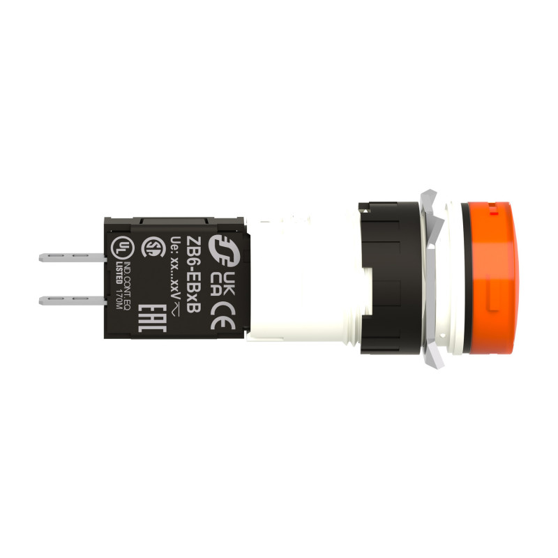 Лампа сигнальна 16мм 12-24V AC/DC LED жовтий [XB6AV5BB] Harmony XB6 Schneider Electric
