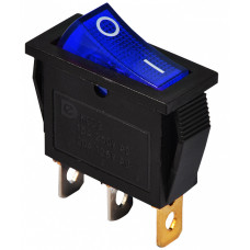 Переключатель 1 клавиша 1NO 28мм с подсветкой синий неон 220V [A0140040030] KCD3-101N BL/B АСКО