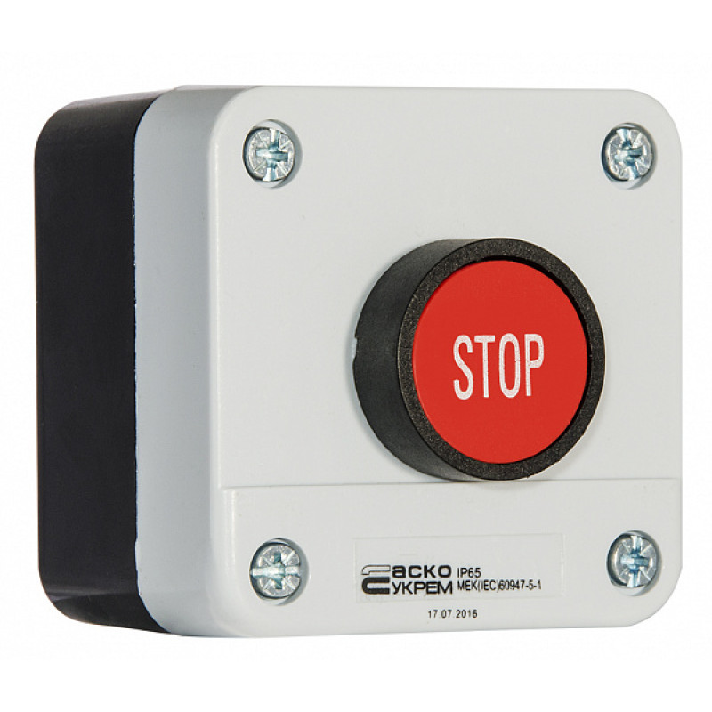 Пост одномісний "Стоп" 2.5А(220V) 1NC IP54 [A0140020003] XAL-B114 АСКО