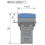 Лампа сигнальная 22мм желтый LED 230V AC [593150] ND16-22DS/4 АСКО