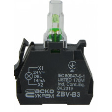 Модуль светодиодный 24V AC/DC LED зеленый для кнопок ТВ5 [A0140010210] ZBV-B3 АСКО